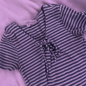Green/White striped top
